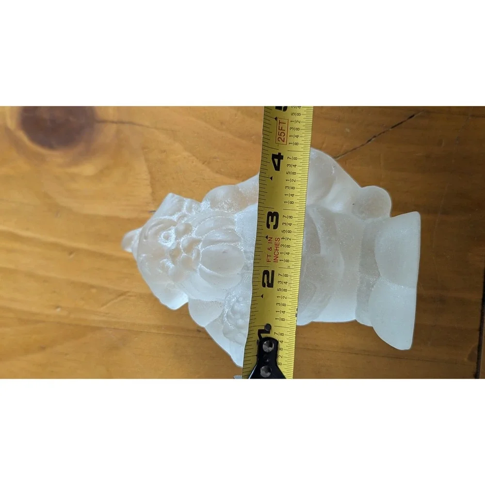 Frosted Glass Santa Claus Figurine Christmas Holiday Decor Solid heavy